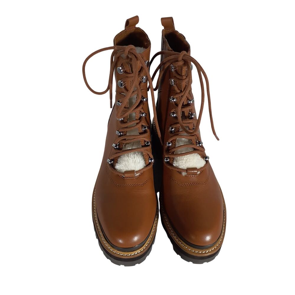 Marc Fisher Ltd Shearling Brown Izzie Lace Up Boots Size 9 m - Picture 3 of 5